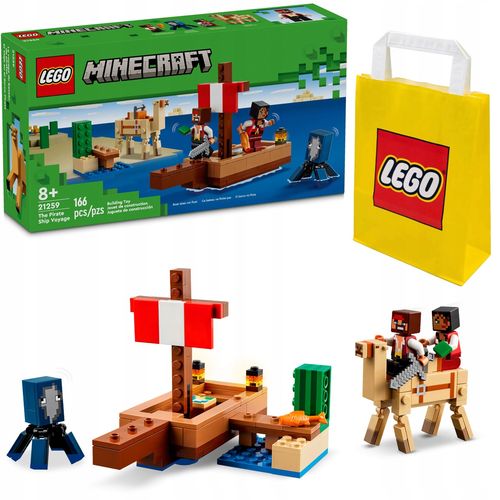 LEGO Minecraft 21259 Żeglowanie Statkiem Pirackim Zestaw Dla Dzieci 8+ na Arena.pl