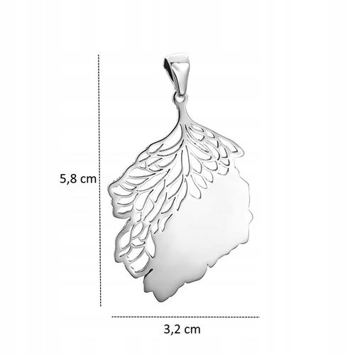 Srebrny wisiorek pr925 zawieszka na łańcuszek ażurowy liść listek na Arena.pl