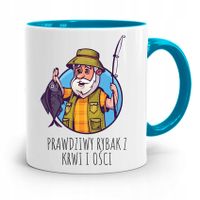 Kubek Błękitny Wędkarza Rybaka Prawdziwy Rybak Z Nadrukiem Ze Zdjęciem
