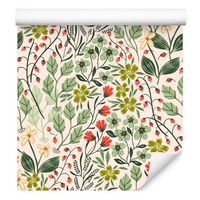 Tapeta kwiaty liście rośliny owoce do jadalni