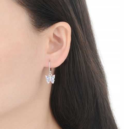 KOLCZYKI WISZĄCE MOTYLKI SREBRNE DLA DZIEWCZYNKI DZIECI NA KOMUNIA SREBRO na Arena.pl