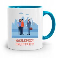Kubek Błękitny Architekta Najlepszy Architekt Z Nadrukiem Ze Zdjęciem