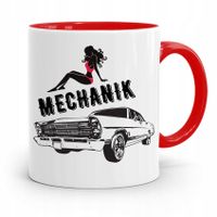 Kubek Czerwony Prezent Dla Mechanika Mechanik Z Nadrukiem Ze Zdjęciem