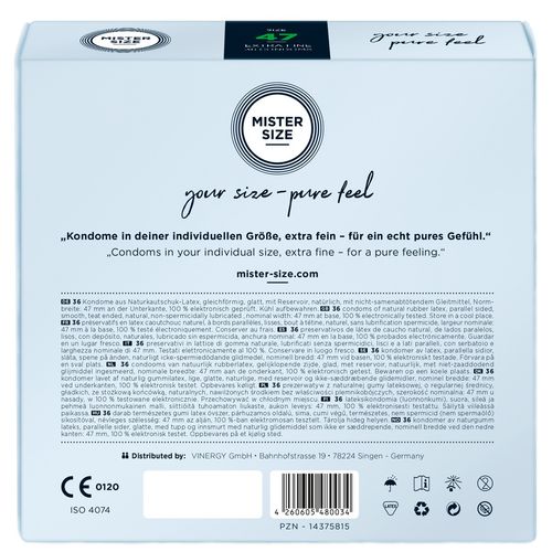 47 mm condoms 36 pieces mister.size na Arena.pl