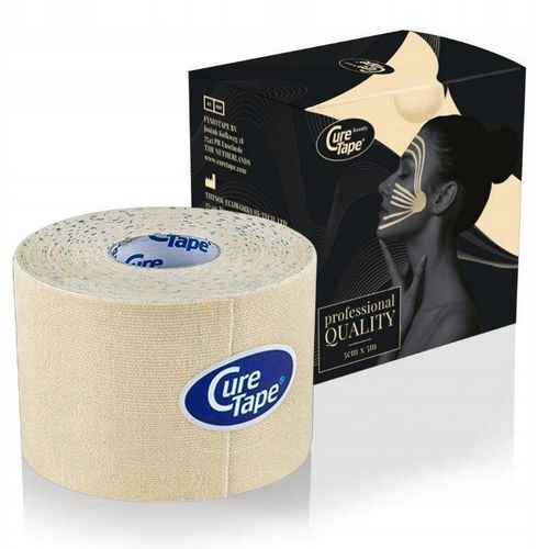 Taśma tape tejpy do kinesiotapingu CureTape 5cmx5m beżowy do twarzy na Arena.pl