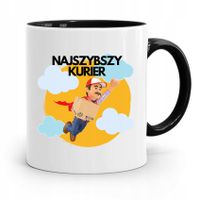 Kubek Czarny Dla Kuriera Najszybszy Kurier Prezent Z Nadrukiem Ze Zdjęciem