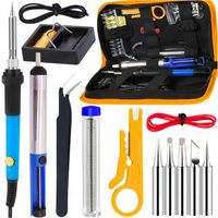 DUŻY ZESTAW LUTOWNICZY LUTOWNICA PRECYZYJNA 15 ELEMENTÓW ORGANIZER