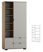 regał do pokoju dziecka młodzieżowy z półkami szufladami ARETTO Y6