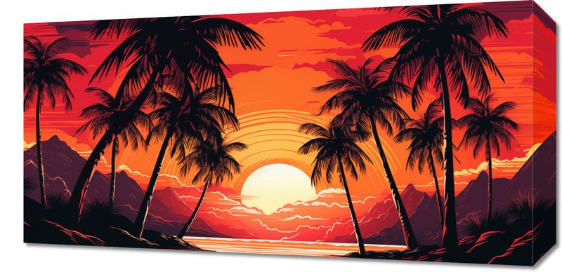 Obraz 60x30cm Palmy Przy Lagunie zdjęcie 1