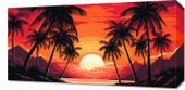 Obraz 60x30cm Palmy Przy Lagunie
