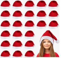 Czapka Święty Mikołaj zestaw 24 sztuki świątecznych czapek z pomponem