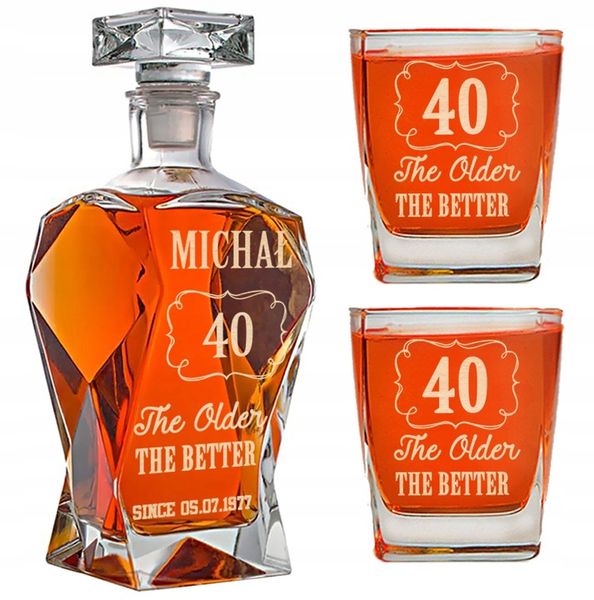 KARAFKA + 2 SZKLANKI DO WHISKY NA PREZENT GRAWER zdjęcie 1