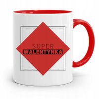 Kubek Czerwony Na Walentynki Super Walentynka Z Nadrukiem Ze Zdjęciem