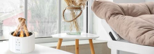 NAWILŻACZ POWIETRZA DYFUZOR LAMPKA NOCNA EFEKT PŁOMIENIA KOMINEK na Arena.pl