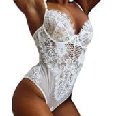 Koronkowe Body, Seksowna Bielizna Erotyczna S/M Biały