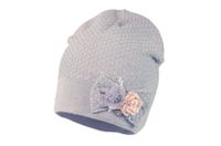 Jamiks Antonina organic czapka dla dziewczynki wiskoza szara 50-52