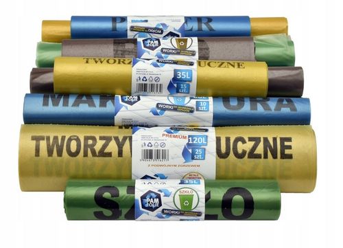 WORKI NA ŚMIECI BUDOWLANE 240L 30 szt Uniwersalne Duże Mocne Pam Folie na Arena.pl
