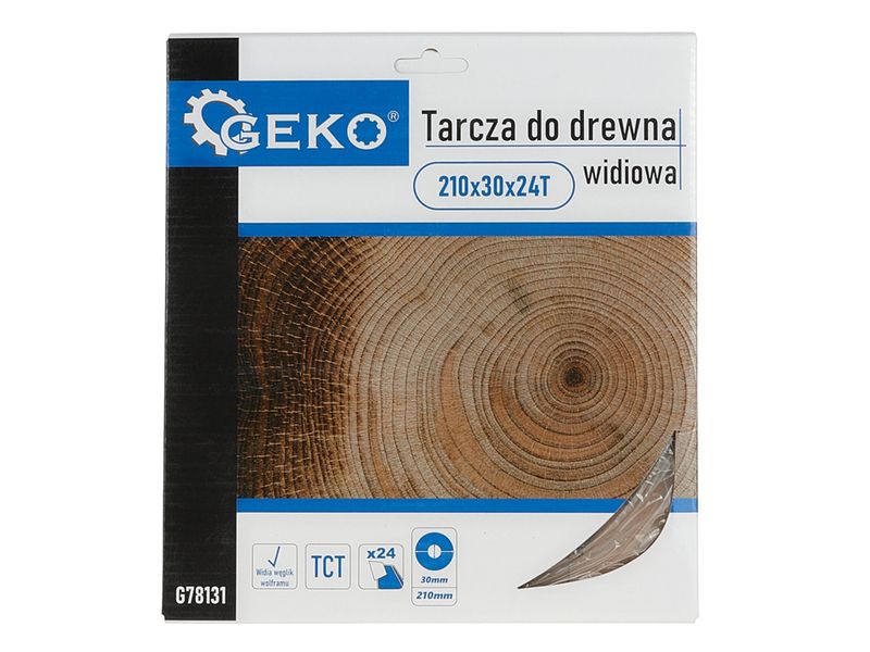 PIŁA TARCZA WIDIOWA DO CIĘCIA DREWNA 210x30 24 ZĘBY TNĄCE GEKO G78131 zdjęcie 3