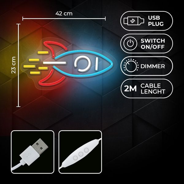 Neon PLEXI LED RAKIETA multikolor NNE18 Neolia zdjęcie 6