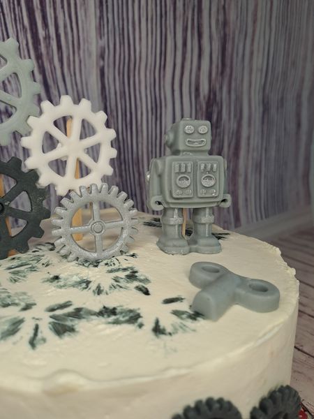Zestaw na tort Robot + koła zębate zdjęcie 5