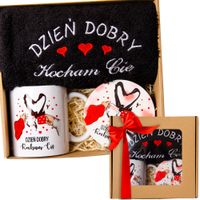 Prezent Komplet Zestaw Ręczników Walentynki Upominek Dla Par Żony Męża