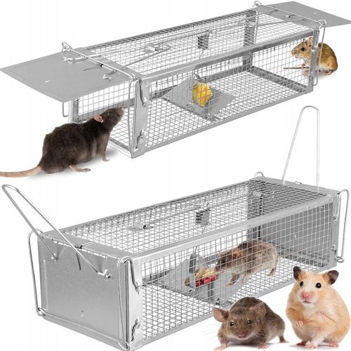 DUŻA ŻYWOŁAPKA NA MYSZY SZCZURY WYDRY ŁASICE KUNY PUŁAPKA ŁAPKA na Arena.pl