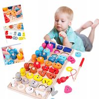 Drewniane Liczydło Montessori Cyfry Litery