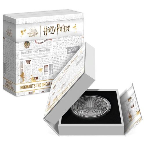 Niue: Harry Potter - Hogwarts The Great Hall 3 uncje Srebra 2022 Antique Finish na Arena.pl