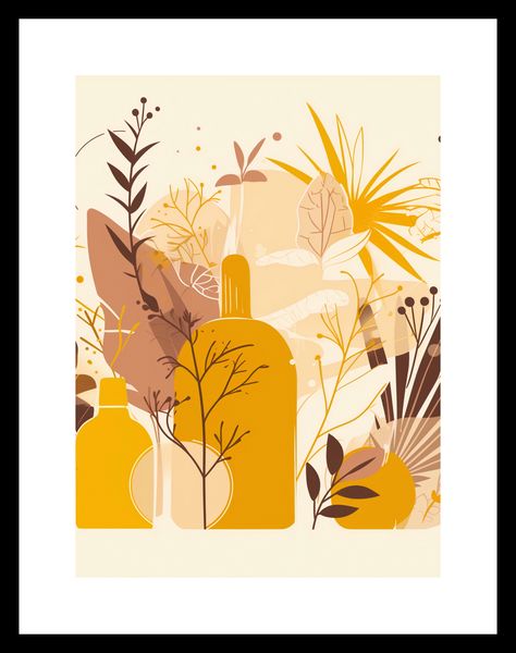 Plakat 40x55cm Złote Rośliny zdjęcie 3