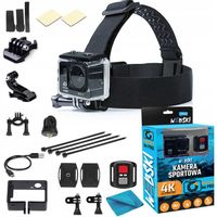 SPORTOWA KAMERKA 4K UHD GO 4 FREE BE PRO WIFI WEBSKI + SZELKI NA GŁOWĘ KASK