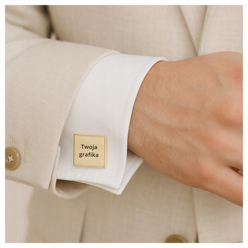 Spinki do mankietów koszuli z własną grafiką tekstem z grawerem na prezent na Arena.pl