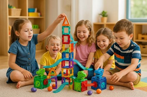 KLOCKI MAGNETYCZNE 178el TOR KULKOWY KULODROM ŚWIECĄCY 129A-1 + GRATIS na Arena.pl