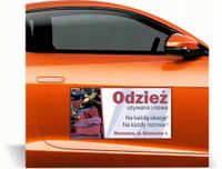Magnes na auto reklama magnetyczna 60x30 odzież nowa i używana różne wzory