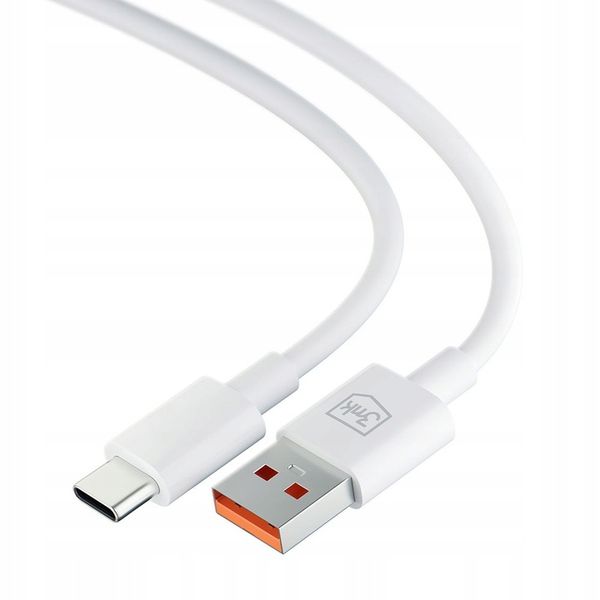 Biały Kabel USB do USB-C - szybkie ładowanie 60W 3A, długi 1.2m Hyper Cable zdjęcie 5