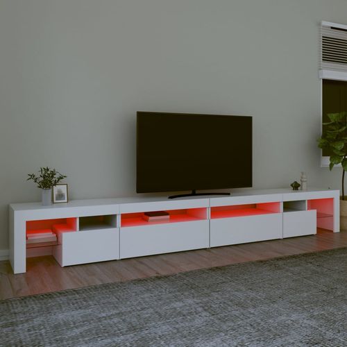 Szafka pod TV z oświetleniem LED, biała, 290x36,5x40 cm na Arena.pl