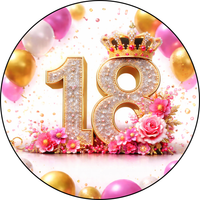 Opłatek na tort  Urodziny 18 Okazjonalny