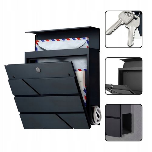 SKRZYNKA POCZTOWA na listy na pocztę CZARNA MAT do domu na ogrodzenie DUŻA na Arena.pl