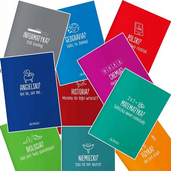 ZESTAW 10 ZESZYTÓW TEMATYCZNYCH PRZEDMIOTOWYCH ZE ŚCIĄGĄ 60k A5 HERLITZ zdjęcie 7