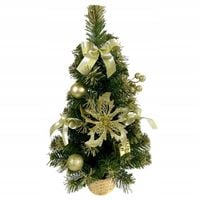 Choinka sztuczna w doniczce ze złotymi ozdobami 50 cm