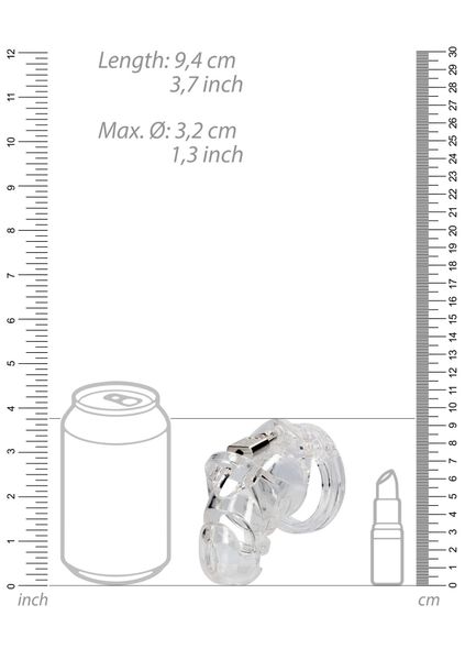 model 25   chastity cage   3.5 / 9 cm   transparent zdjęcie 6