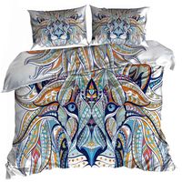 Pościel 3D bawełna satyna 160x200cm KOLOROWY LEW