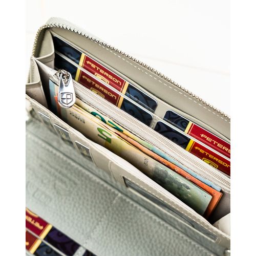 portfel damski w typie piórnika w kwiaty zamykany suwakiem - peterson na Arena.pl