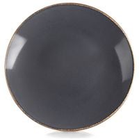 Talerz Obiadowy Duży Płytki Płaski na Obiad Ceramiczny Szary 27 cm