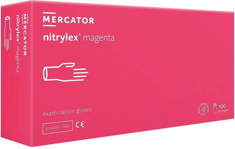 Rękawice nitrylowe nitrylex magenta roz. S 100 szt zdjęcie 1
