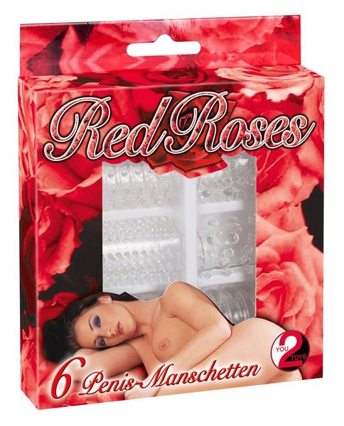 Red Roses Penis Ring Set 6 Pcs zdjęcie 1