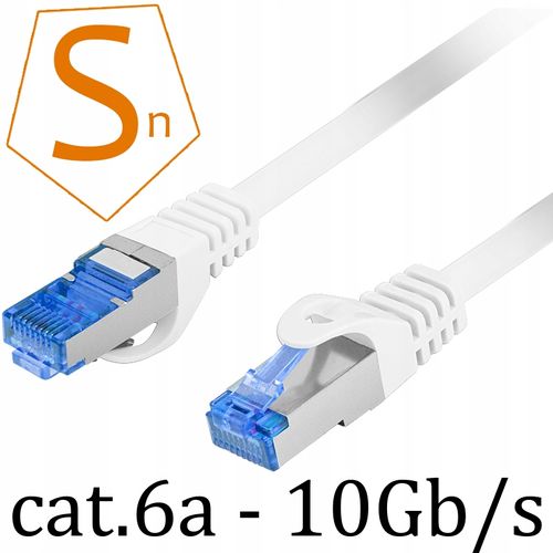 Kabel Ethernet RJ45 LAN kat.6A SFTP LSZH 0.5M biał na Arena.pl