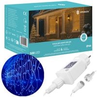 Kurtyna świetlna 500 led girlanda, lampki wewnętrzno-zewnętrzne sople niebieski