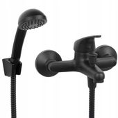 Bateria wannowa z prysznicem czarna ścienna kran DO WANNY słuchawka z