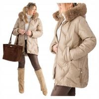 KURTKA ZIMOWA DAMSKA PIKOWANA Z POŁYSKIEM DŁUŻSZY TYŁ DUŻE ROZMIARY