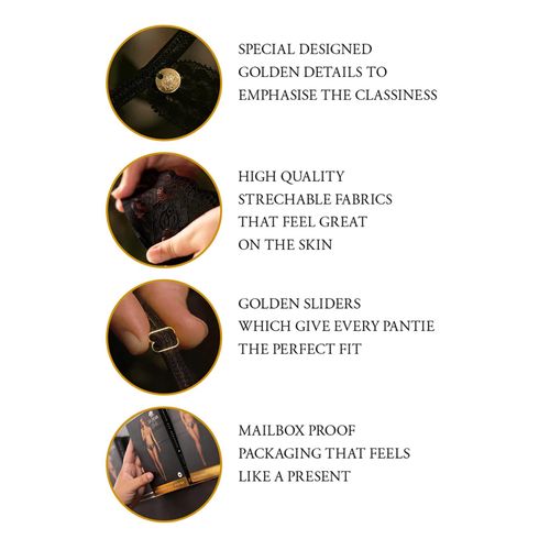 Aime - Brief With Open Crotch And Buttock, Adjustable Slider And Golden na Arena.pl